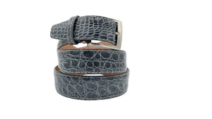 Genuine Glazed Crocodile Belt- Grey