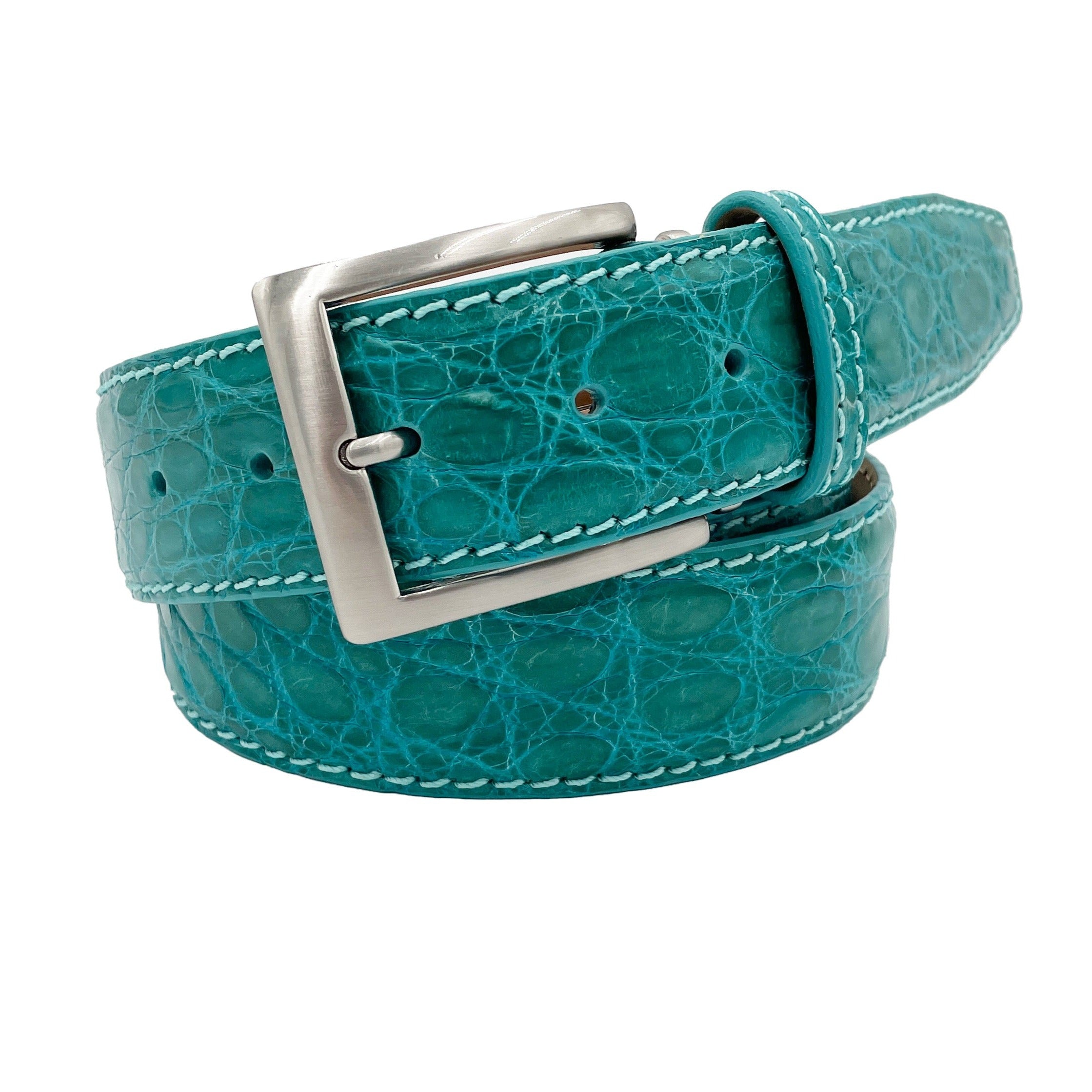 Genuine Caiman Crocodile - Turquoise - 40mm