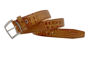 Antique Faux Crocodile Belt - Gold