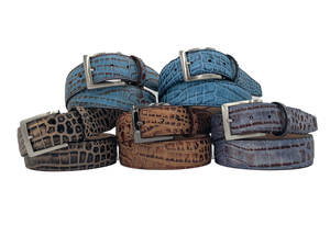 Italian Deep Croco Safari - Blue & Navy - 40mm