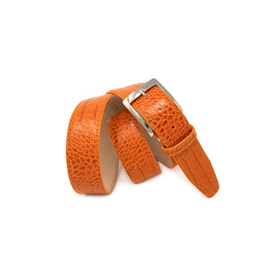 Italian Matte Mock Crocodile - Orange - 40mm