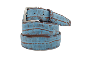 Italian Deep Croco Safari - Blue & Brown - 40mm