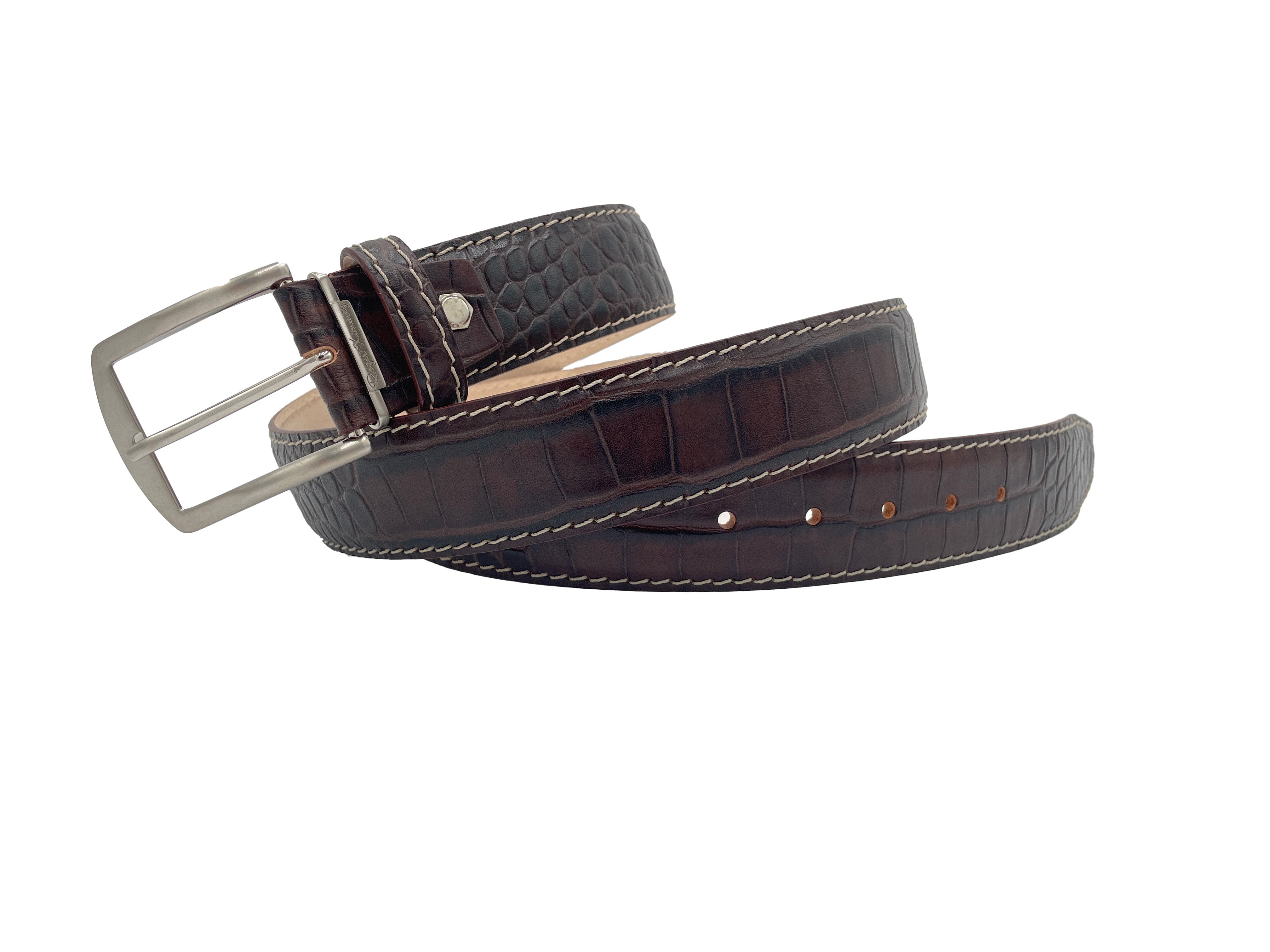 Mock Crocodile Belt - Brown