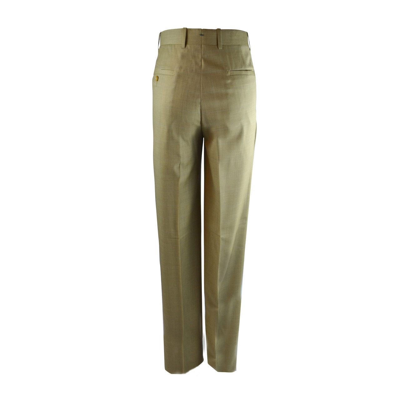 Laguna Flat Front Trouser - Gold Windowpane