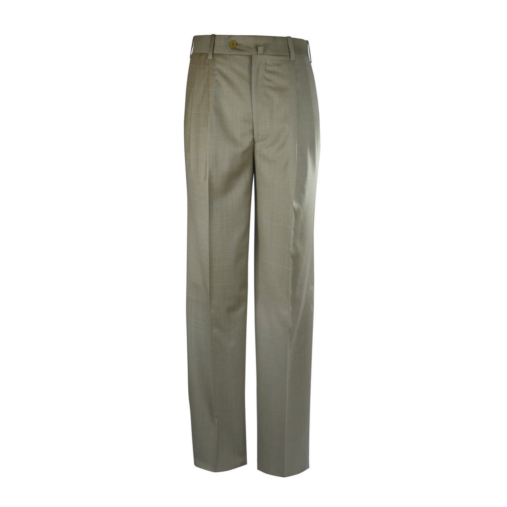 Newport Pleated Front Trouser - Gold Windowpane