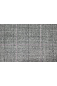 Coronado Stretch Wool Performance Trouser  - Grey & Pink Windowpane