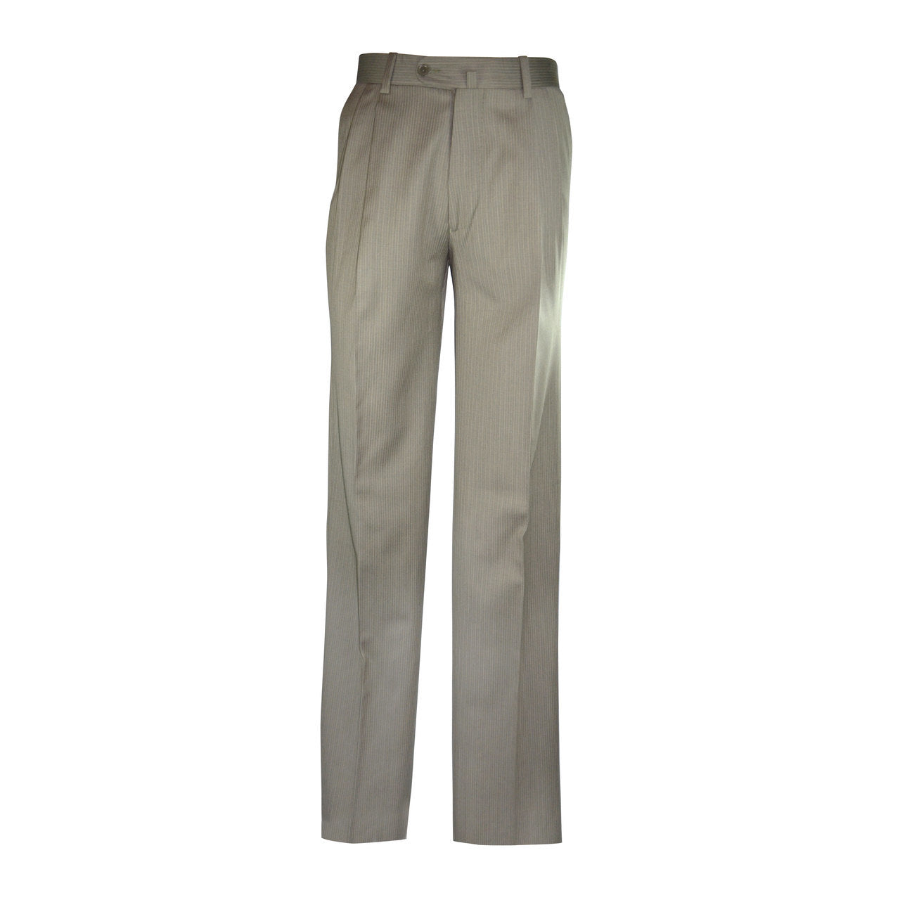 Newport Pleated Front Trouser - Tan with Peach Stripe