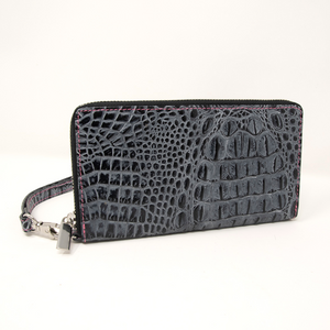Ladies Antique Mock Croc Clutch - Shadow