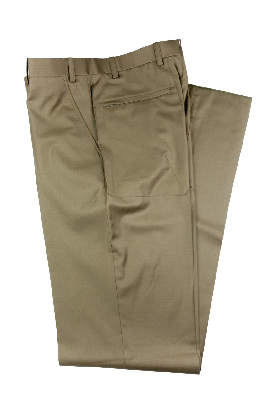 Aspen Flat Front Trouser with patch and zip pockets - Moss Green