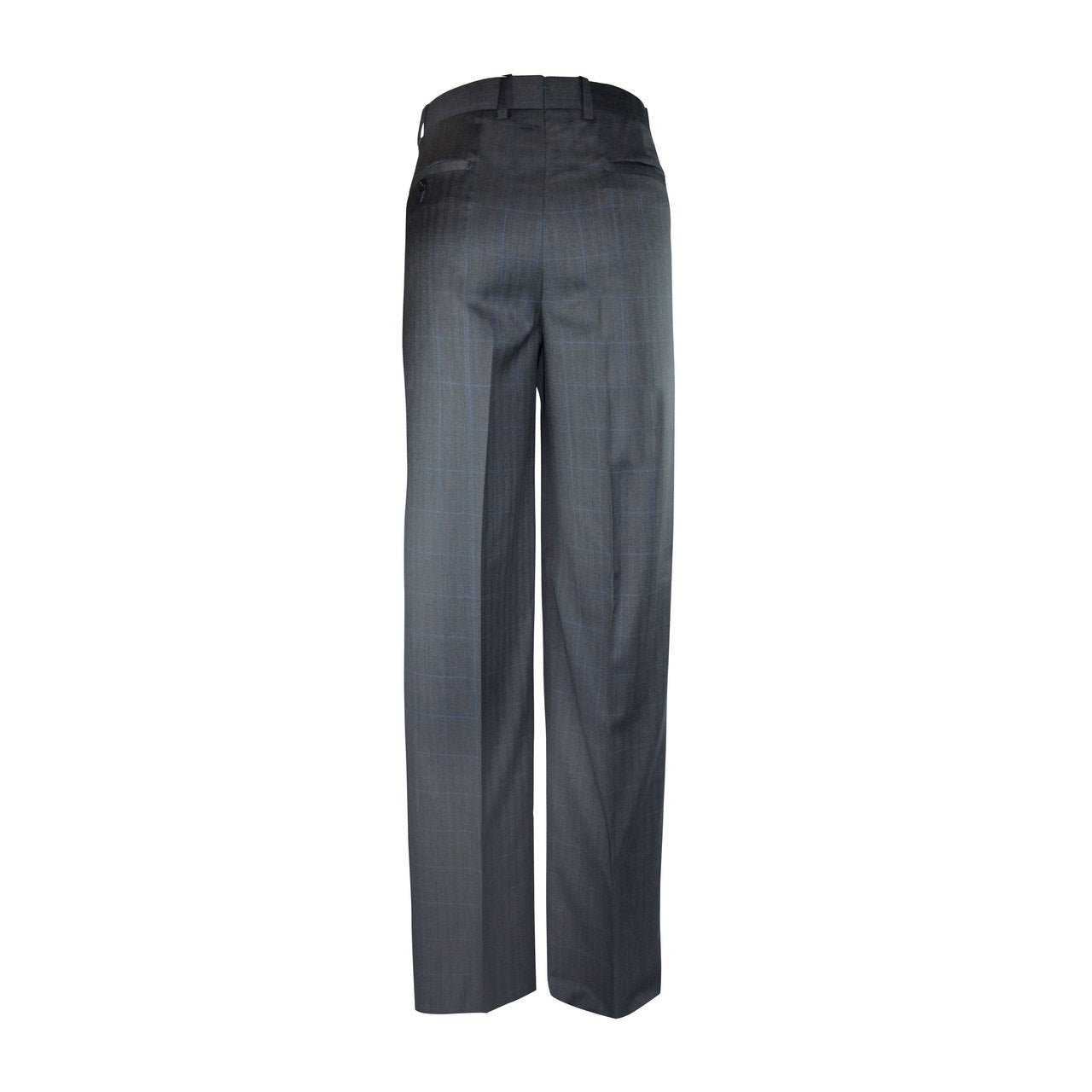 Newport Pleated Front Trouser - Charcoal Windowpane