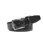 Genuine Glazed Crocodile Belt - Black