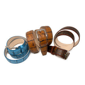 Faux Alligator Tail Belt - Cobalt - 40mm