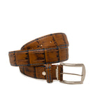 Faux Alligator Tail Belt - Whiskey