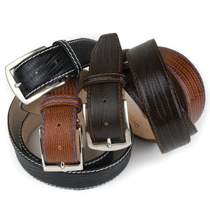 Faux Lizard Belt - Black