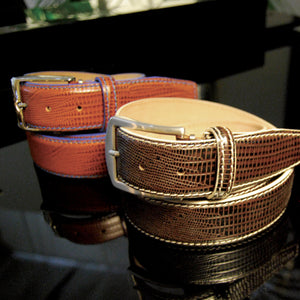 Faux Lizard Belt - Black