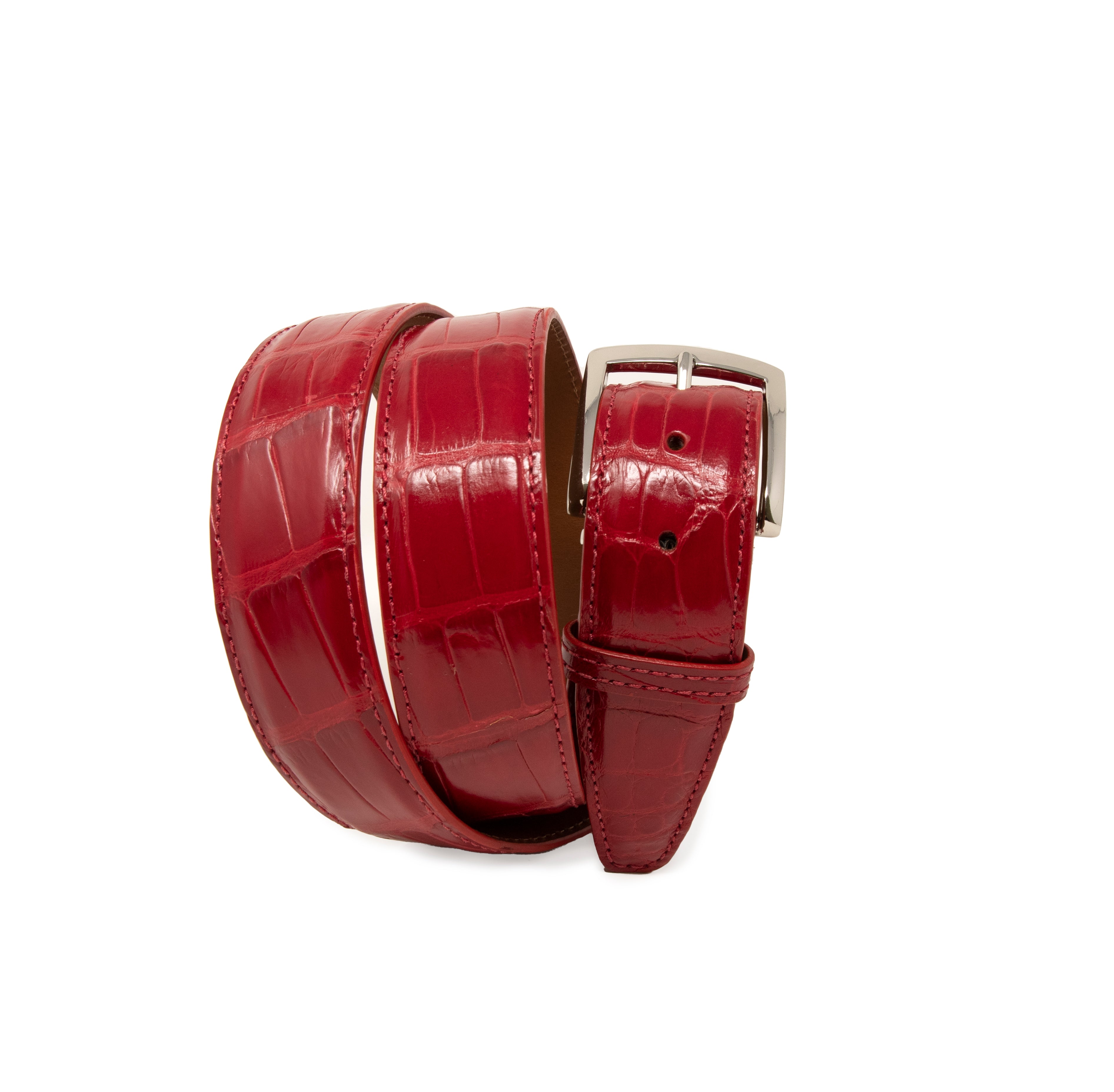 Genuine Glazed USA Alligator - Red - 40mm