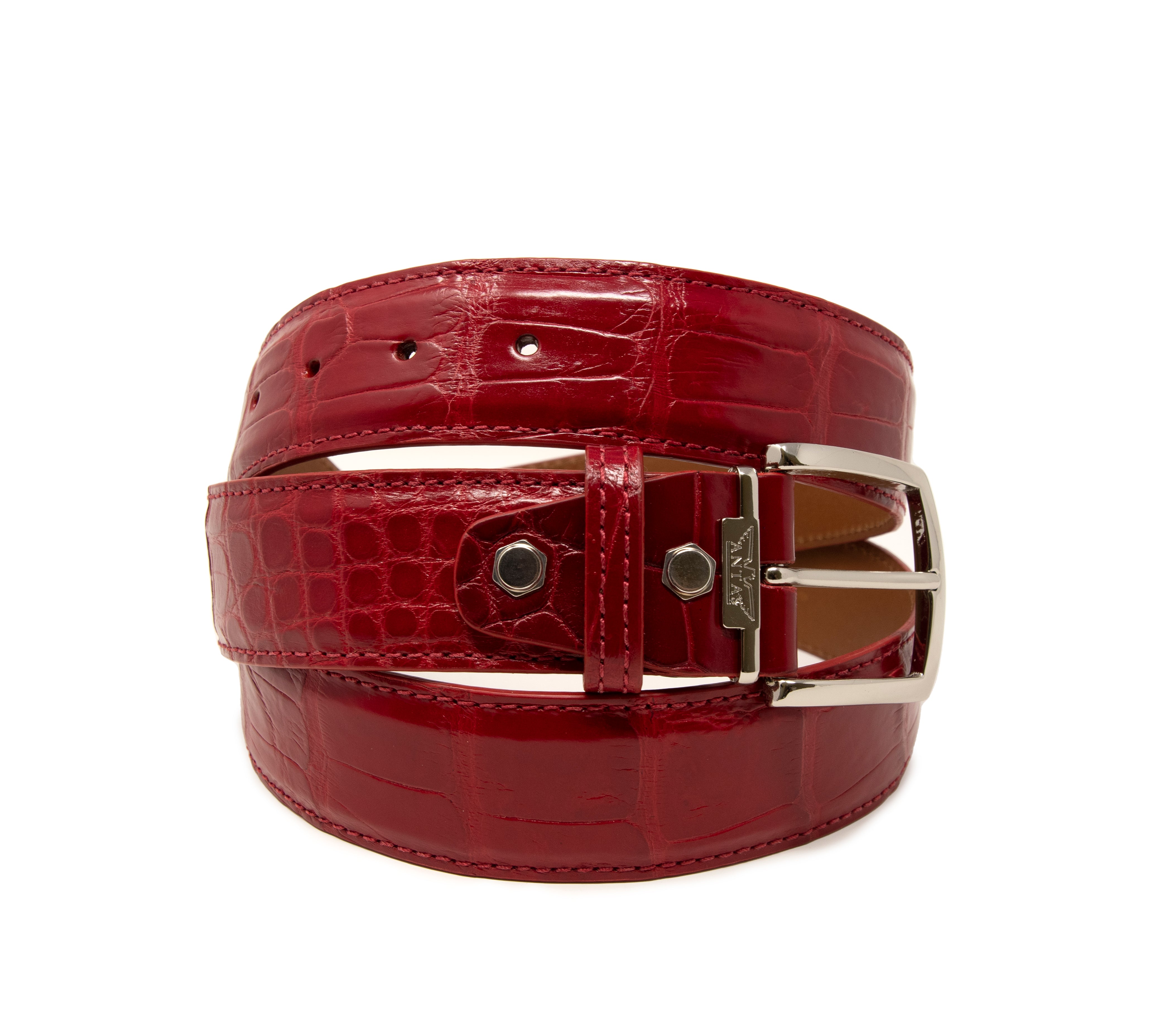 Genuine Glazed USA Alligator - Red - 40mm