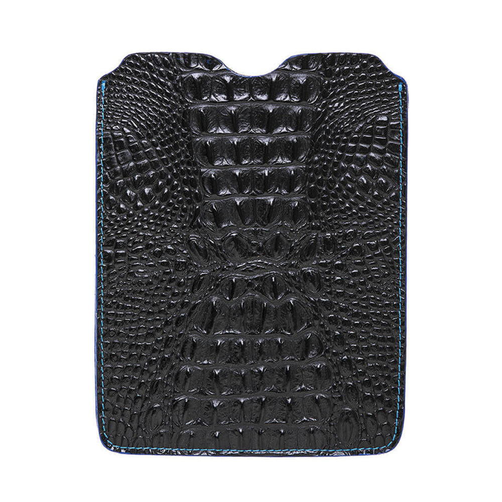 Leather iPad Sleeve - Mock Croc Black