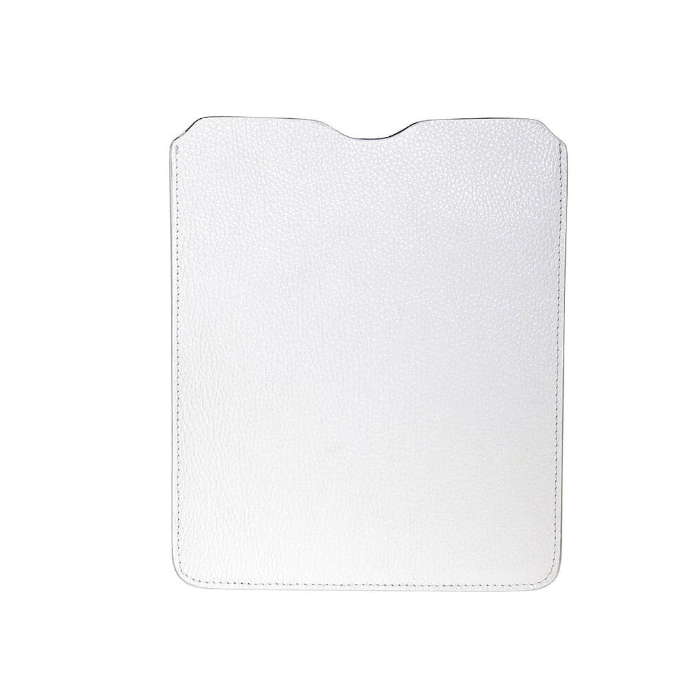 Leather iPad Sleeve - Pebble White