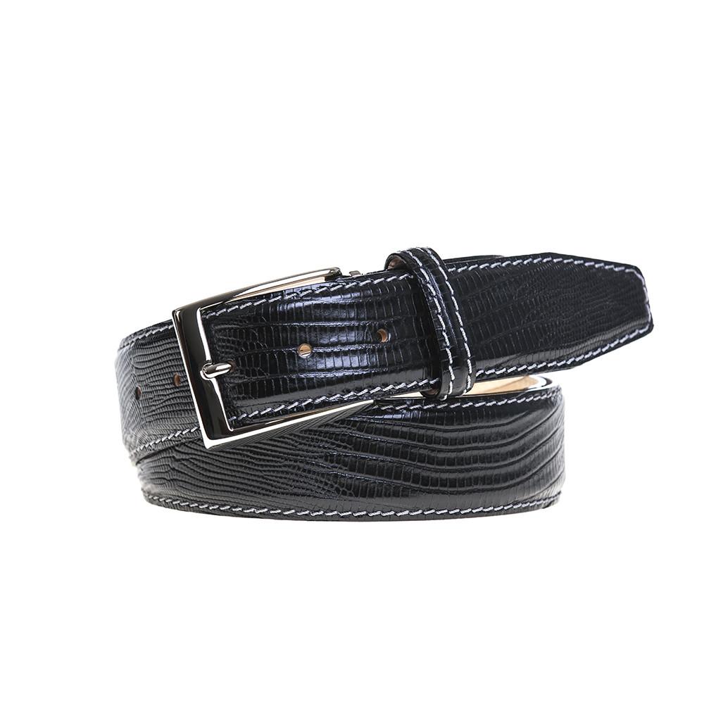 Faux Lizard Belt - Black