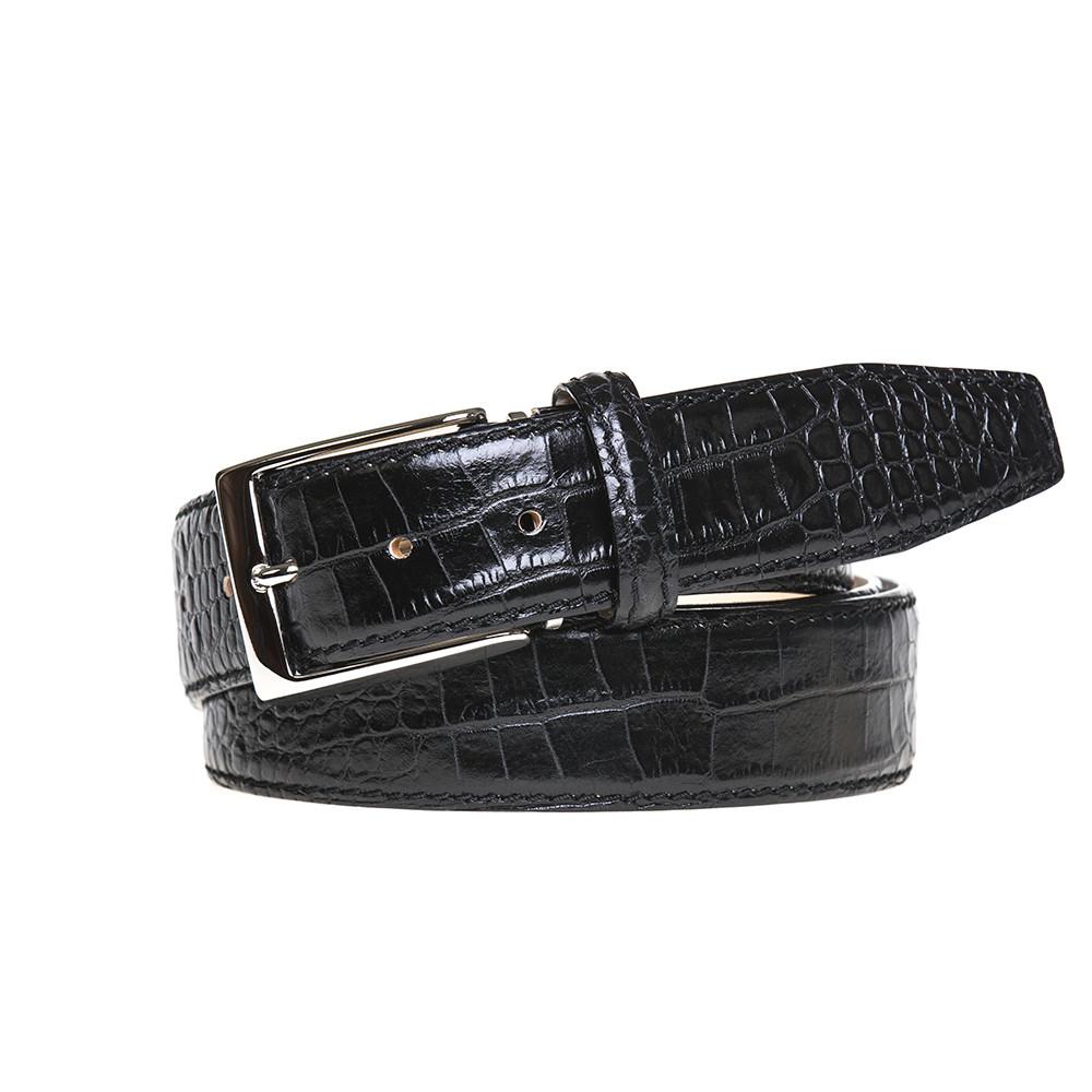 Mock Crocodile Belt - Black