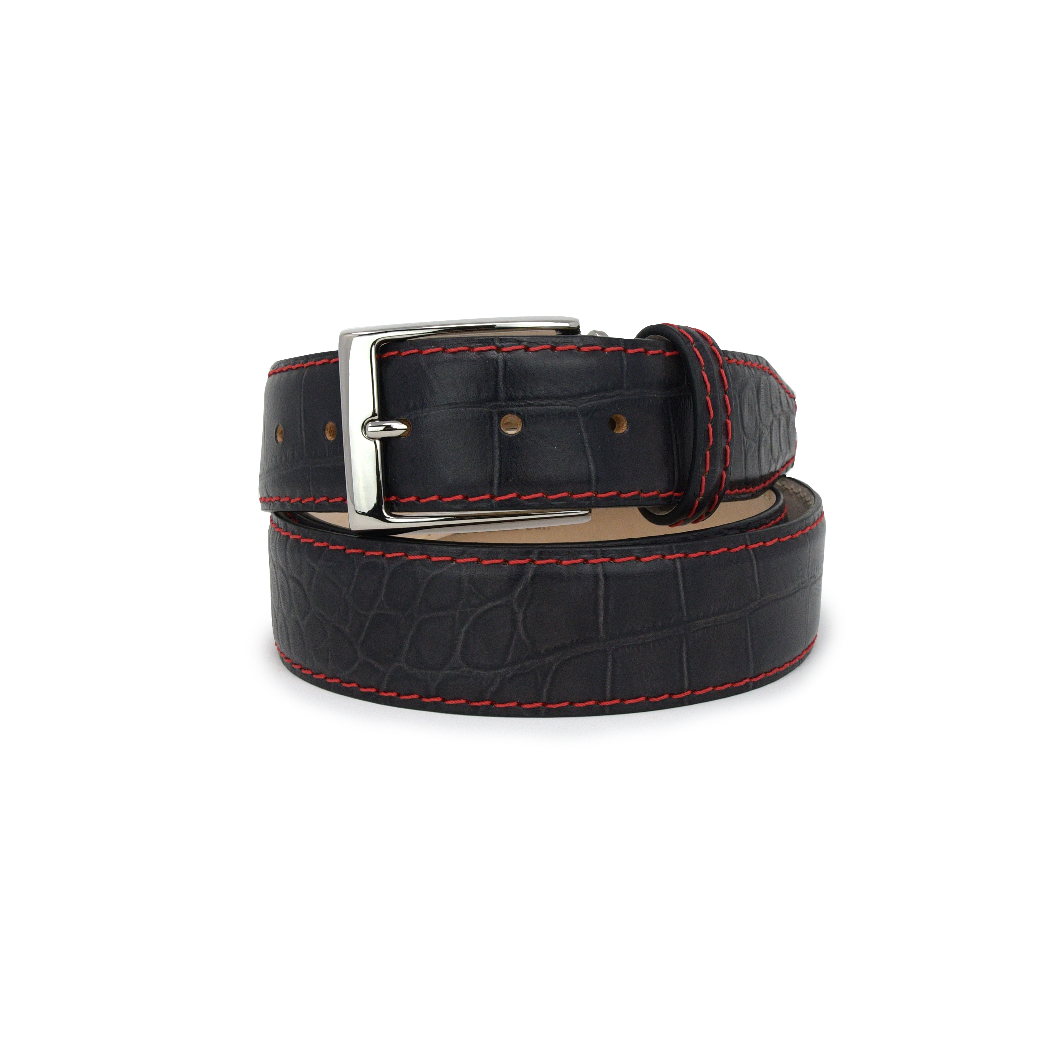 Matte Mock Gator Belt - Charcoal