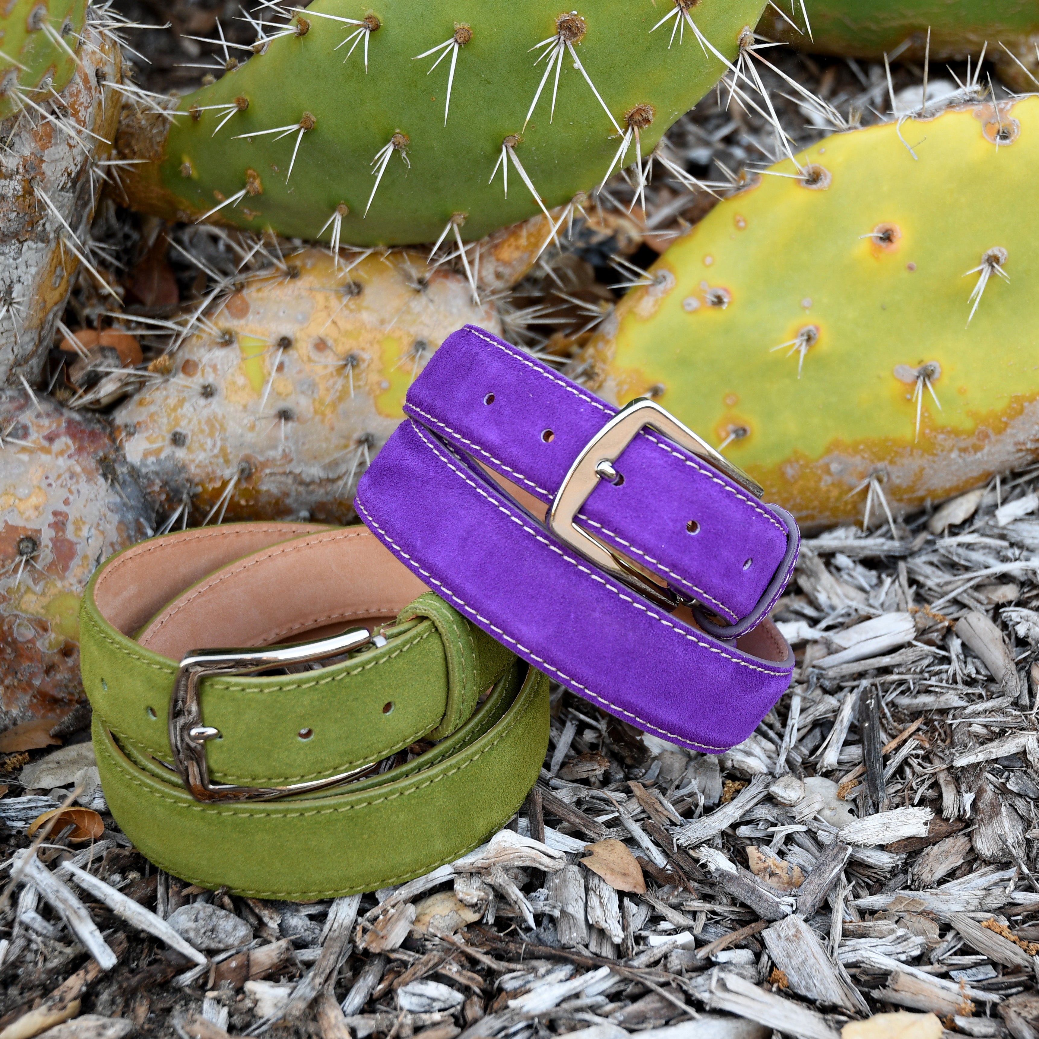 Classic Suede Belt - Purple