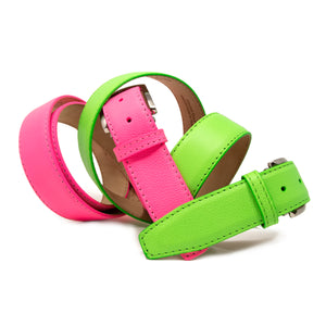 Italian Full Grain Leather - Neon Lime