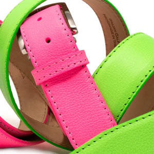 Italian Full Grain Leather - Neon Pink