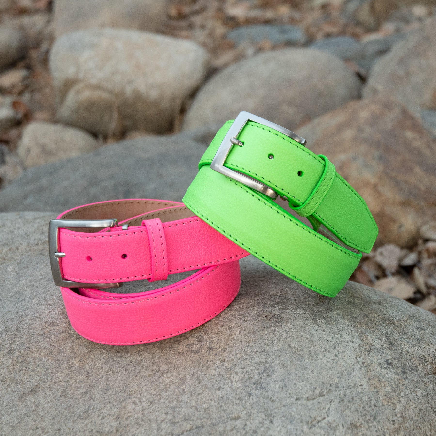 Italian Full Grain Leather - Neon Lime