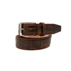 Faux Alligator Tail Belt - Tobacco