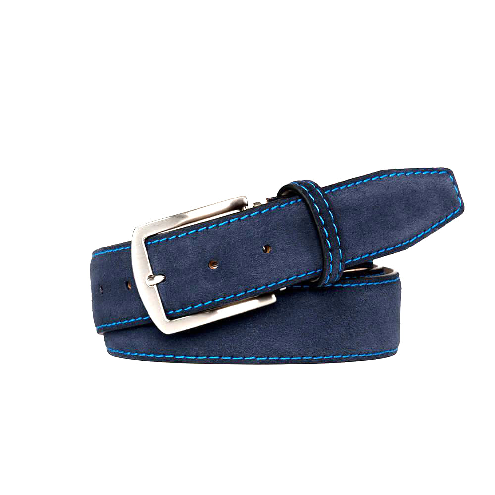 Classic Suede Belt - Light Navy