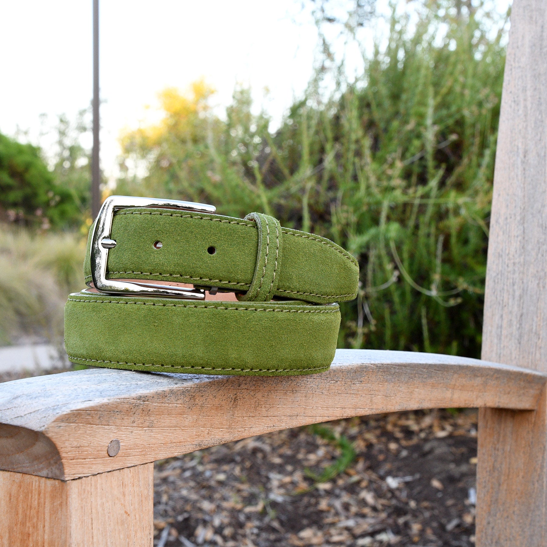Classic Suede Belt - Olive