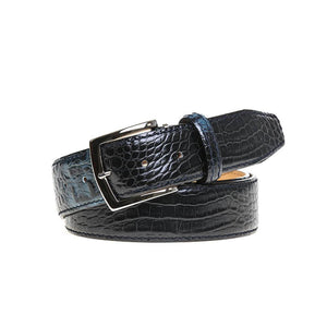 Two-Toned Mock Croc Belt - Blue