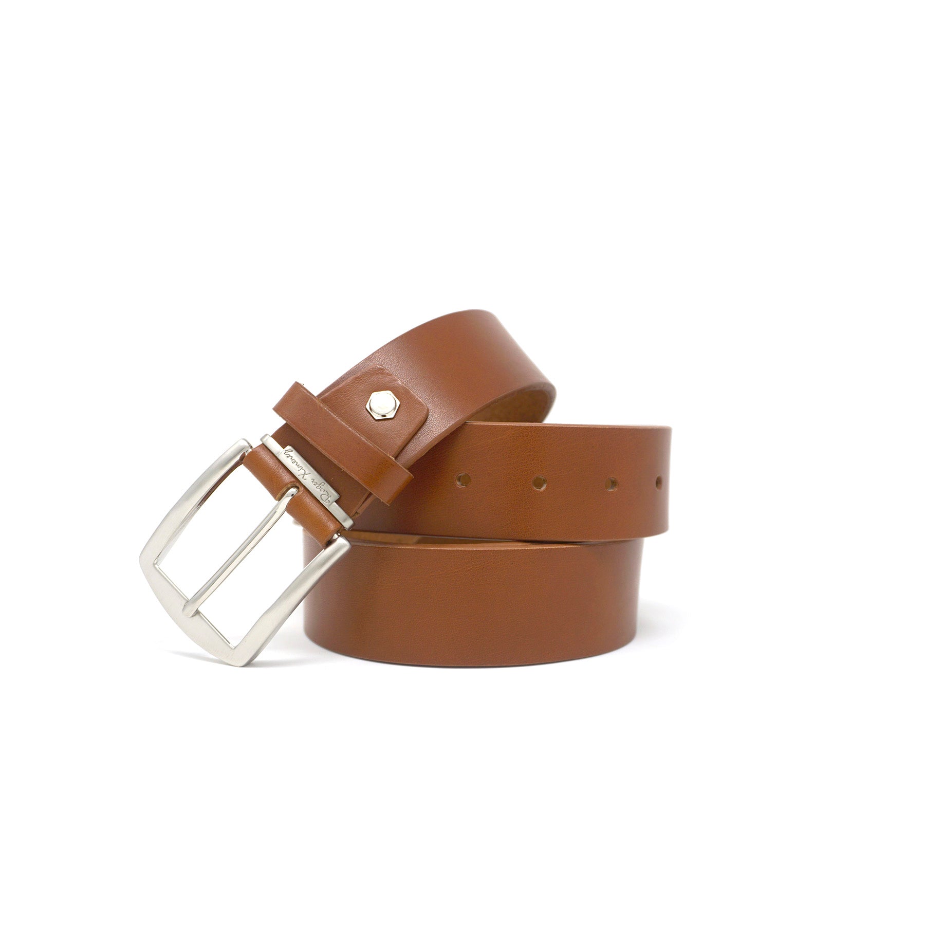 Italian Vachetta Leather Belt - Cognac