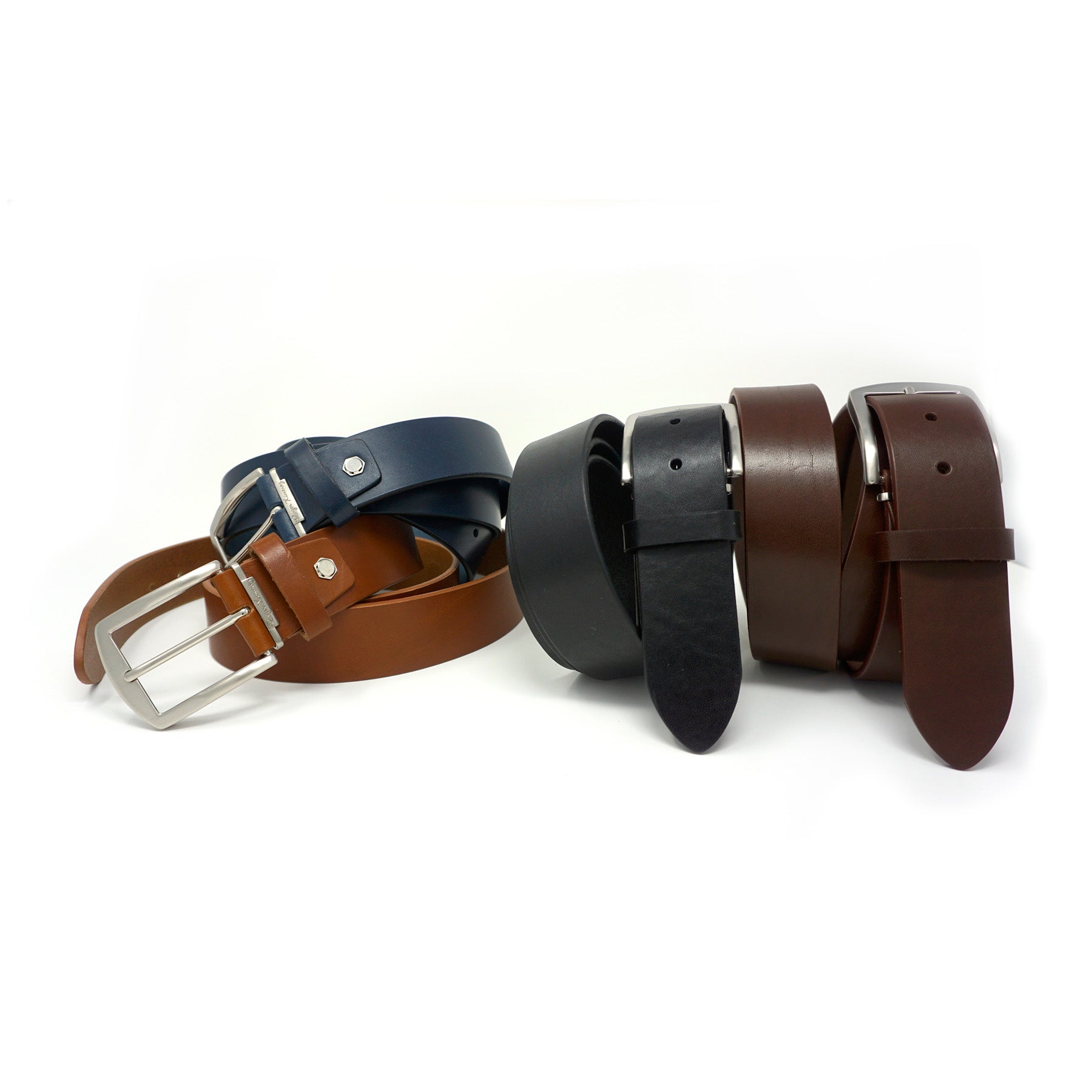 Italian Vachetta Leather Belt - Navy