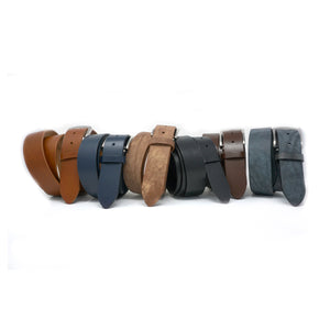 Italian Vachetta Leather Belt - Navy - 40mm