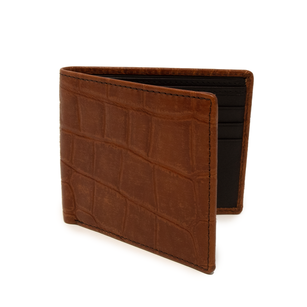 Men's Mock Matte Gator Wallet - Scotch