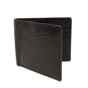 Men's Mock Matte Gator Wallet - Charcoal