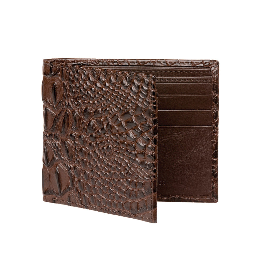 Men's Mock Croc Wallet - Brown