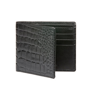 Men's Mock Alligator Wallet - Black Cobalt