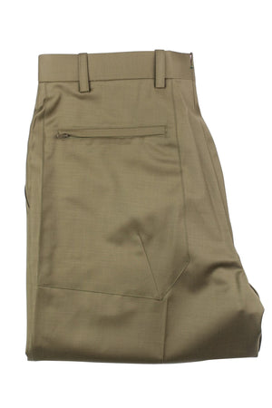 Aspen Flat Front Trouser with patch and zip pockets - Moss Green